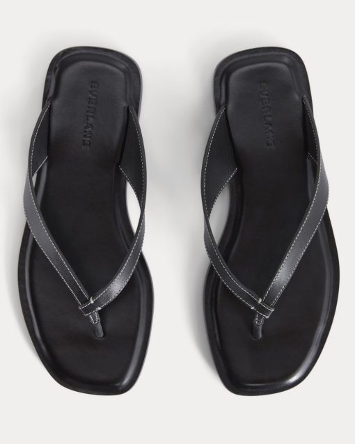 Alternative view of The Leather Flip Flop |  Black