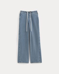 Alternative view of Low-Slung Tie-Front Jean | Medium Indigo