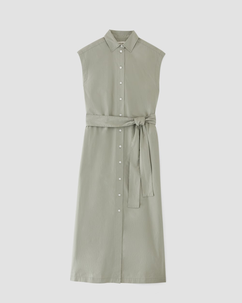 The Supima® Cotton Short-Sleeve Shirt Dress | Sage Green - Image 2