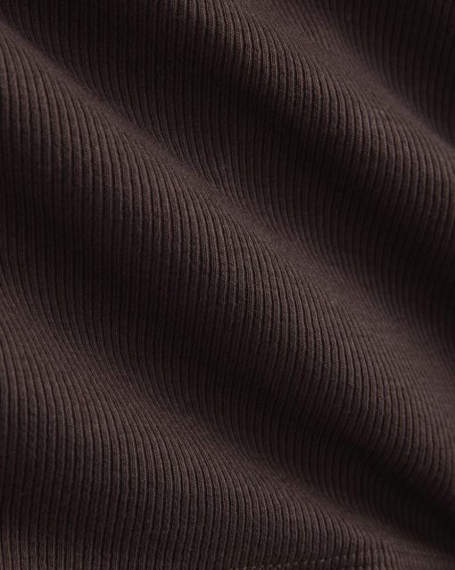Alternative view of Luxe Rib V-Neck Henley | Coffee Bean