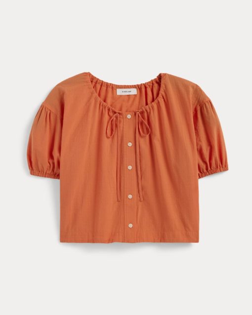 Alternative view of The Gauze Button-Up | Soft Orange