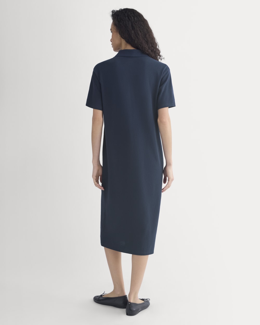 Pique Polo Short-Sleeve Dress | Navy - Image 4