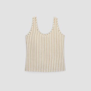 Alternative view of The Scoop Tank in Linen | Bone / Caramel