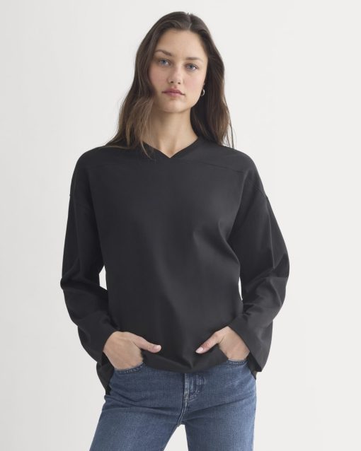 Retro V-Neck Jersey | Black