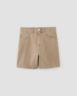 Alternative view of The A-Line Denim Short | Neutral Chanterelle