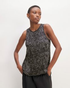 The Satin Racerback Top | Black Moonsplatter