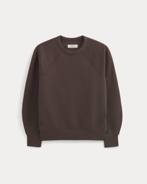 Alternative view of Luxe Fleece Raglan Crewneck | Dark Chocolate