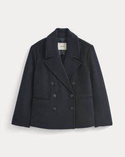 Alternative view of ReWool Short Peacoat | Deep Navy