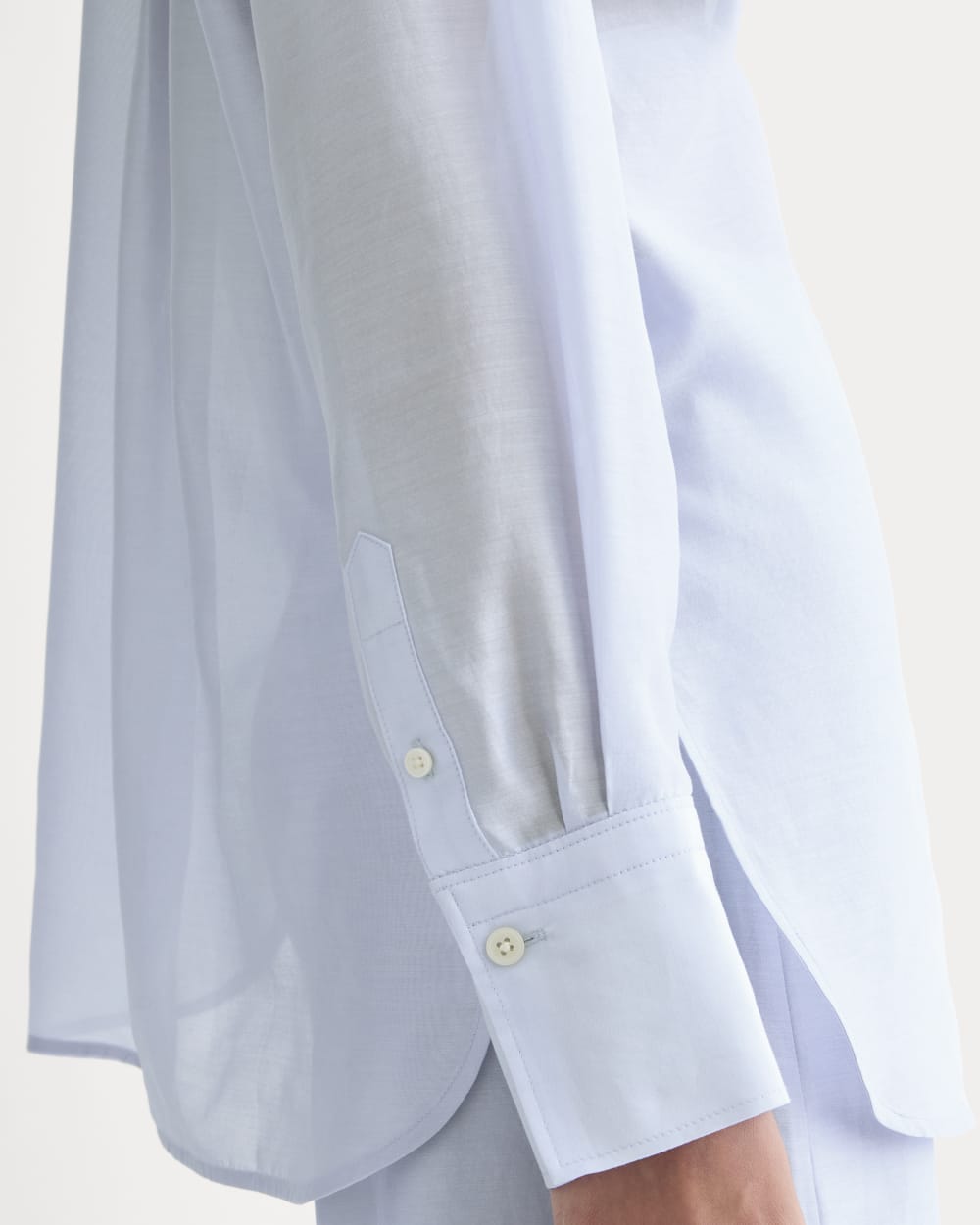 Oversized Shirt in Cotton-Silk Organza | Kentucky Blue - Image 4