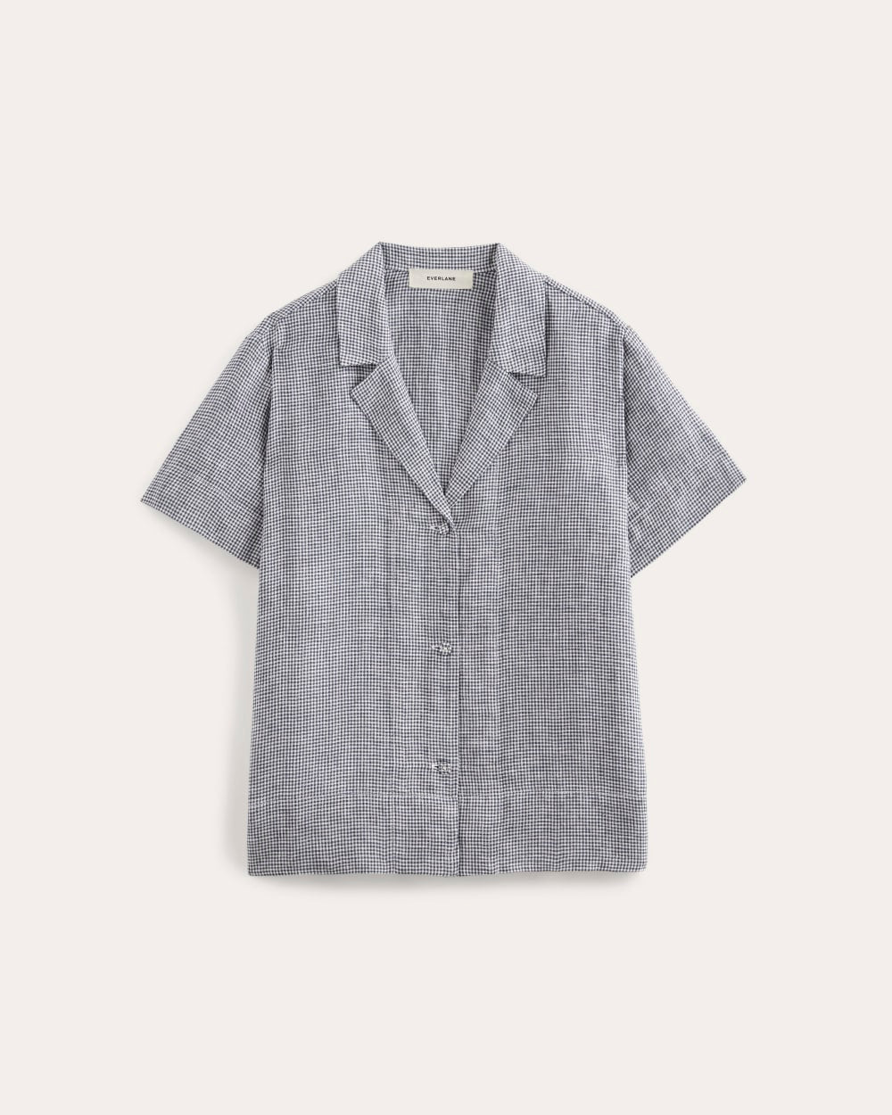 The Notch Shirt in Linen | Midnight Navy Gingham - Image 2