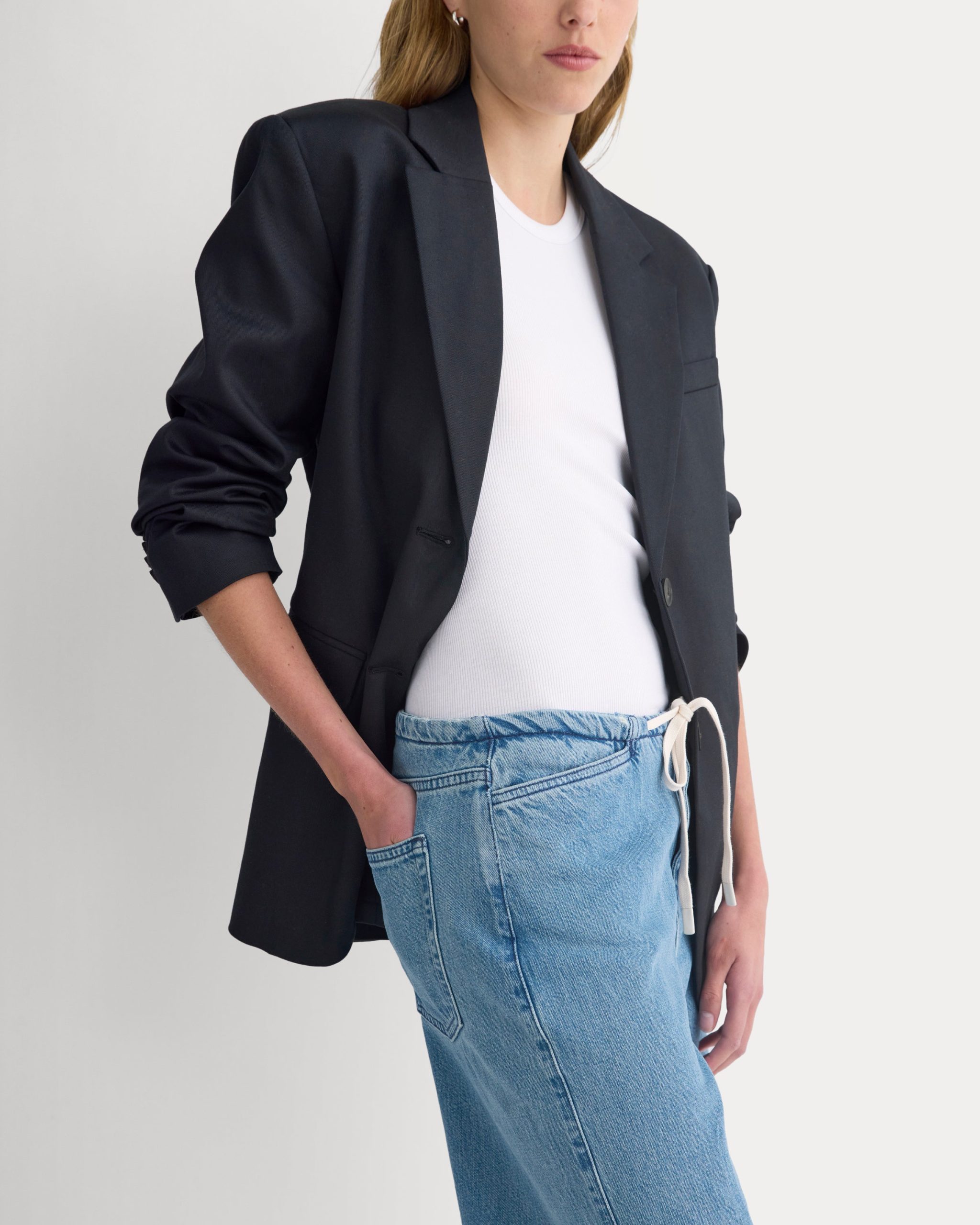 Low-Slung Tie-Front Jean | Medium Indigo - Image 5