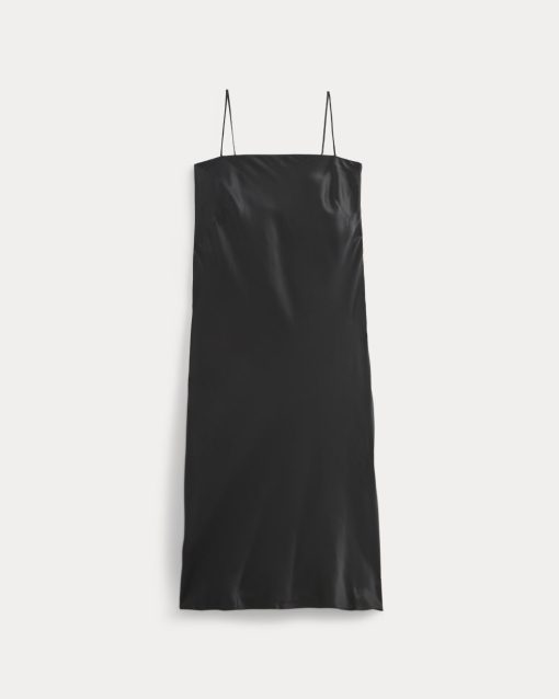 Alternative view of Slip Dress in Silk Charmeuse | Black