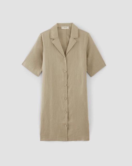 Alternative view of The Shirtdress in Linen | Trench Coat Khaki