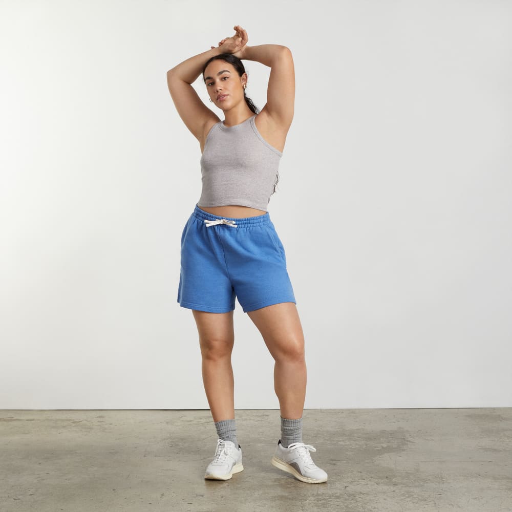 The Track Long Sweatshort | Heathered Denim - Image 4