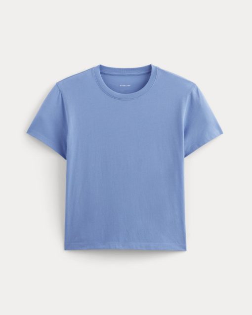 Alternative view of The Box-Cut Tee in Essential Cotton | Blue Opal | No Pocket