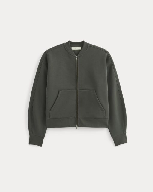Alternative view of Luxe Fleece Bomber Jacket | Washed Black
