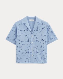 Alternative view of The Eyelet Camp Shirt | Sky Blue