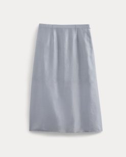 Alternative view of Midi Skirt in Cotton-Silk Organza | Kentucky Blue