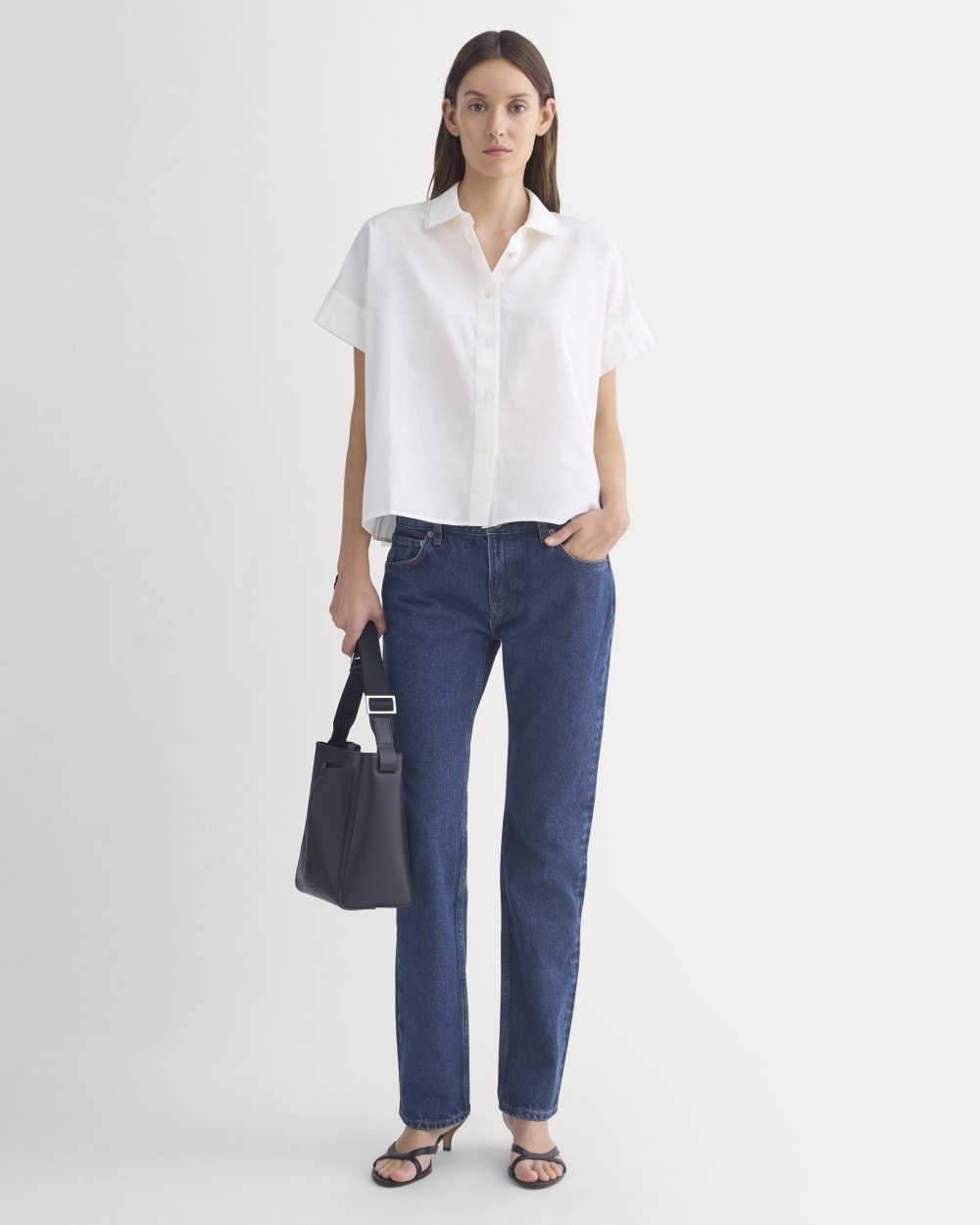 Scalloped-Collar Square Shirt | Bone - Image 3