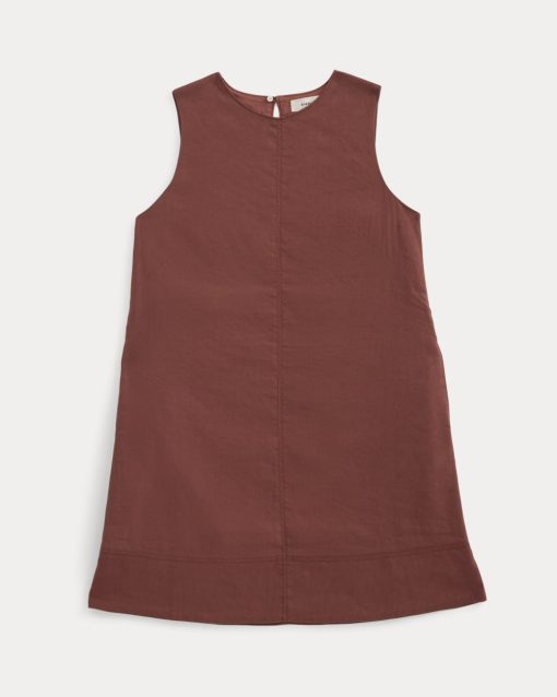 Alternative view of The Shift Dress in Stretch Linen | Henna Red
