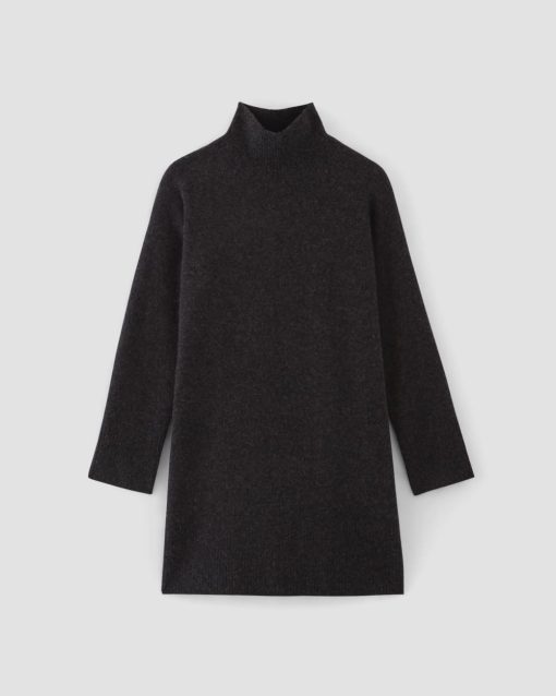 Alternative view of The Cozy Stretch Turtleneck Dress | Charcoal