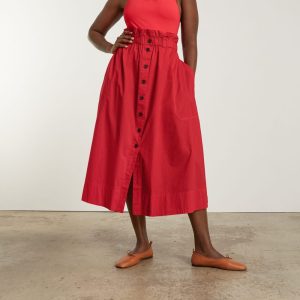 Alternative view of The Easy Button-Front Skirt | Goji Berry