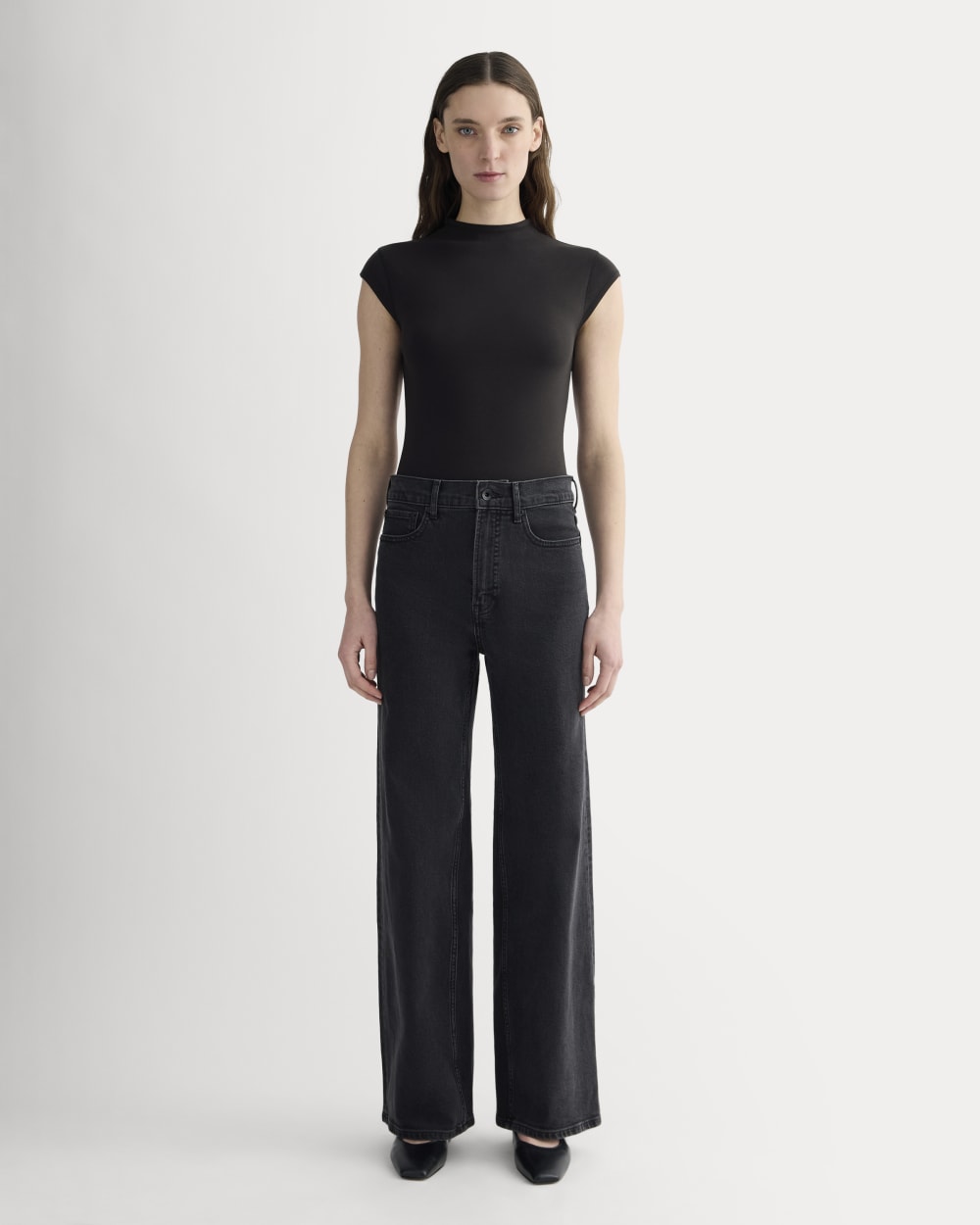 The Form Funnel-Neck Bodysuit | Black