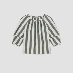 Alternative view of The Poplin Scoop-Neck Top | Bone / Black