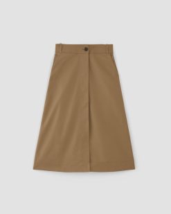 Alternative view of The Structured Cotton A-Line Skirt | Toasted Coconut