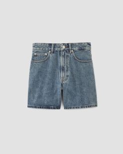 Alternative view of The A-Line Denim Short | Mid Blue