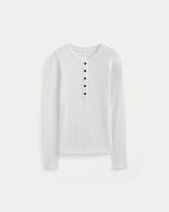 Alternative view of The Luxe Rib Henley | White
