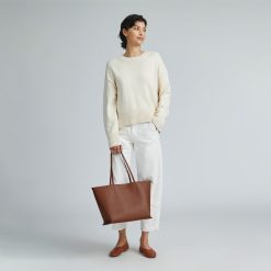 Alternative view of The Luxe Medium Italian Leather Tote | Cognac