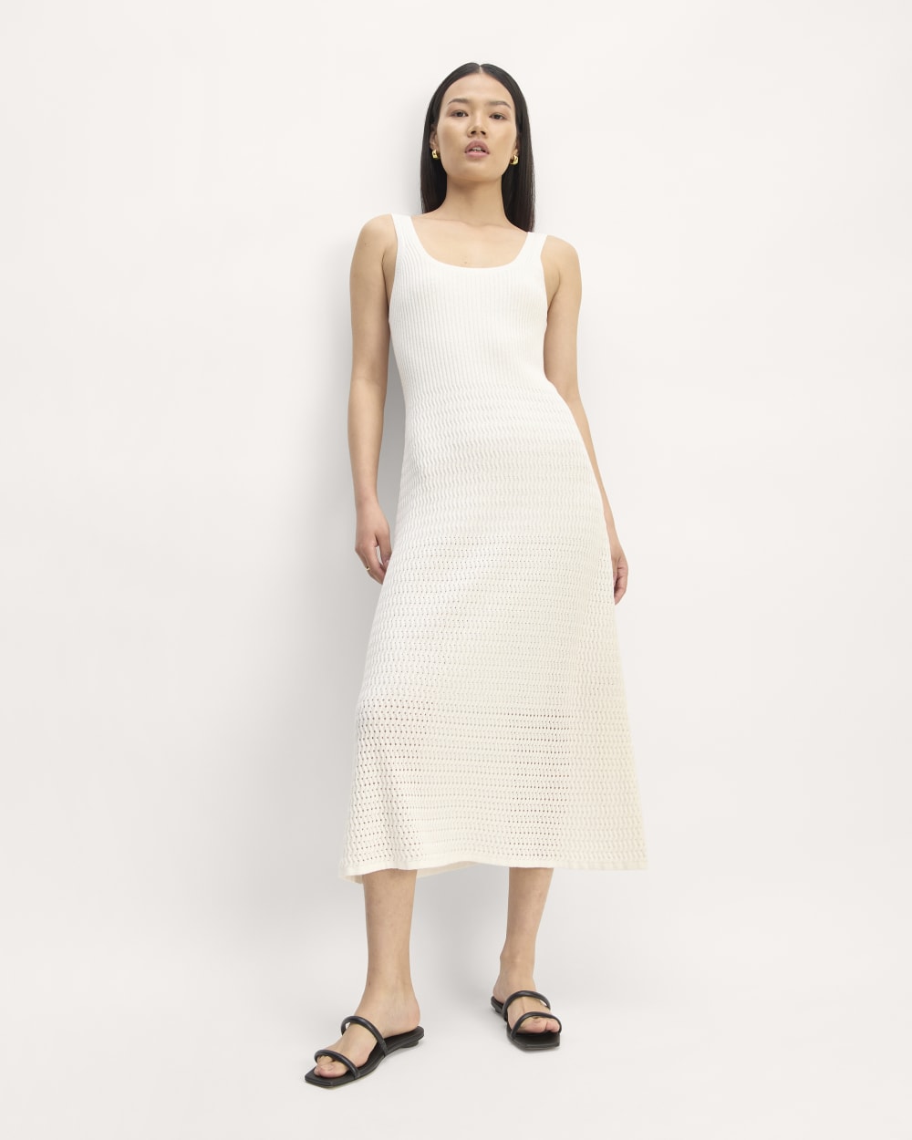 The Crochet Knit Tank Dress | Bone - Image 4