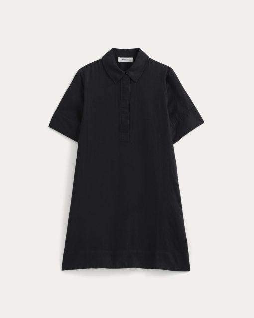 Alternative view of Mini Popover Shirtdress in Linen | Black