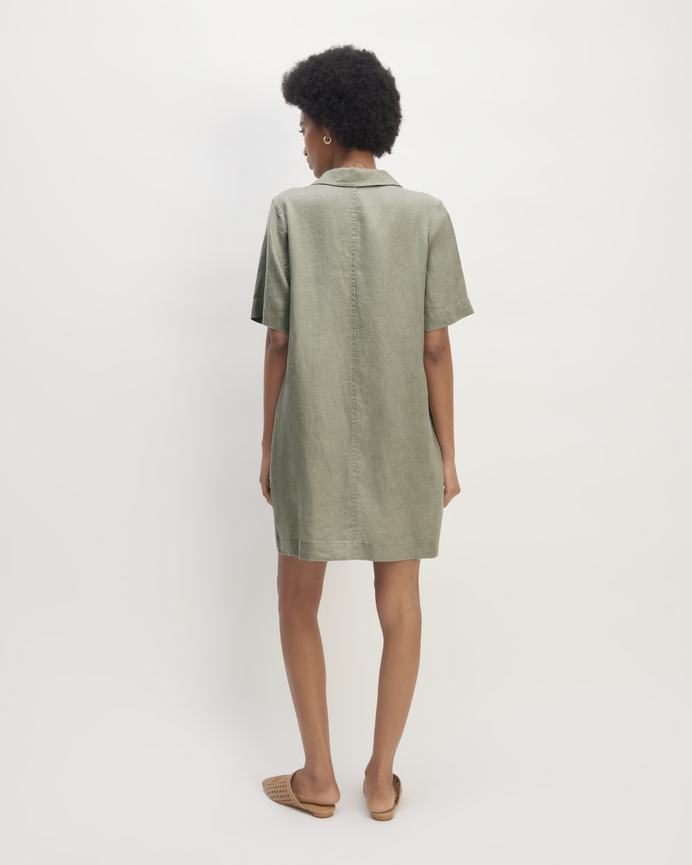 The Shirtdress in Linen | Sage Green - Image 6