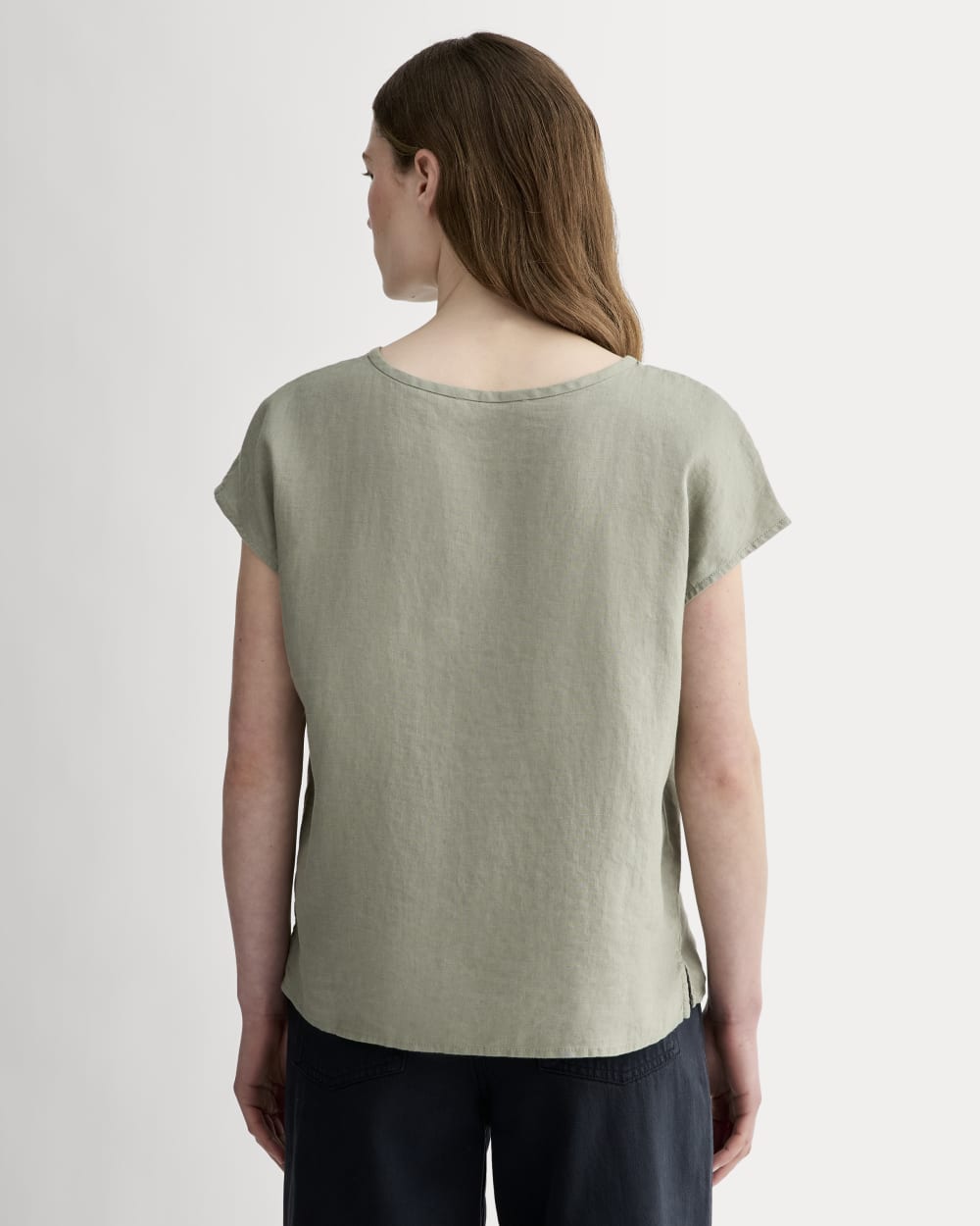 The Muscle Top in Linen | Sage Green - Image 5