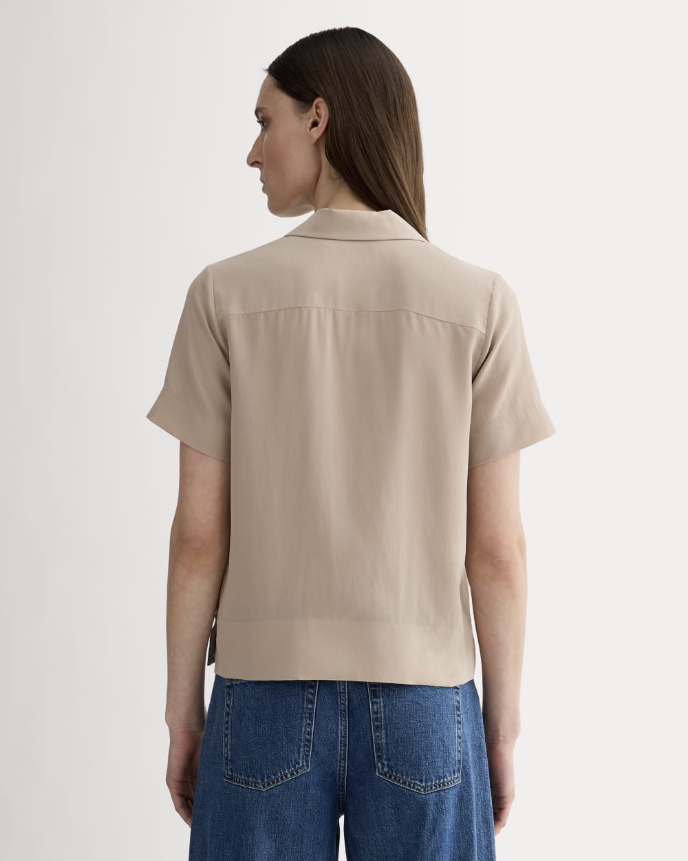 The Notch Shirt in Washable Silk | Burnt Sugar - Image 5