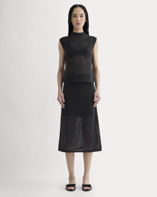The Lace Knit Skirt | Black