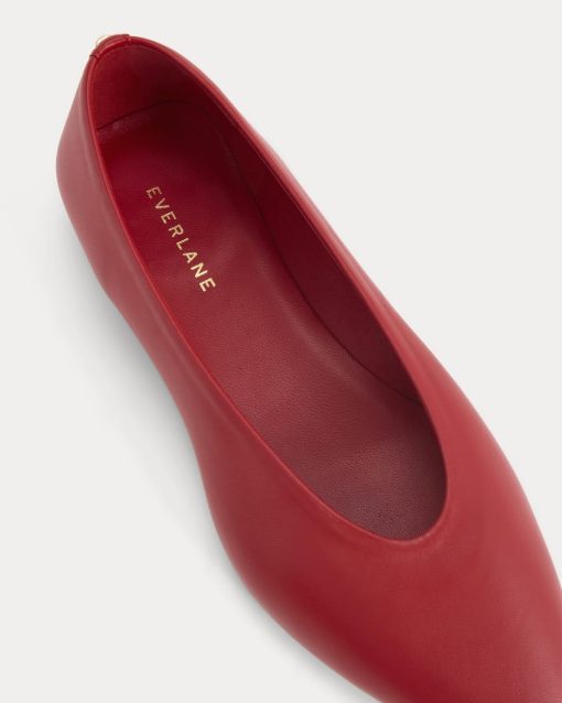 Alternative view of Made in Italy Almond-Toe Flat | Rosa Red