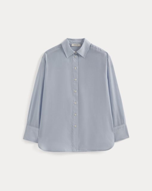 Alternative view of Oversized Shirt in Cotton-Silk Organza | Kentucky Blue