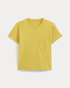 Alternative view of The Box-Cut Tee in Essential Cotton | Passion Fruit | Pocket