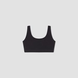 Alternative view of The Cotton Tank Bra | Black