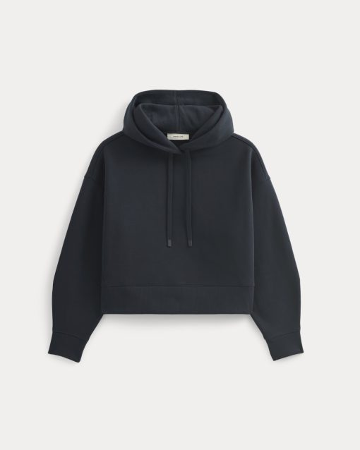 Alternative view of Cropped Luxe Fleece Hoodie | Navy
