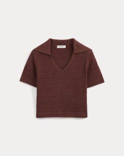 Alternative view of Open Collar Polo | Henna Red
