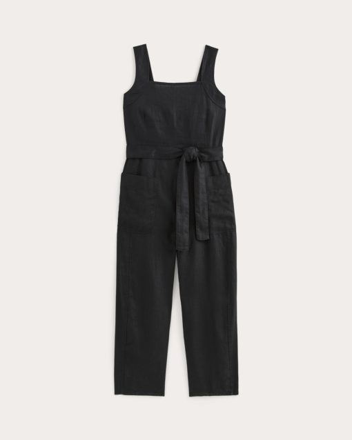 Alternative view of The Utility Coverall in Linen | Black