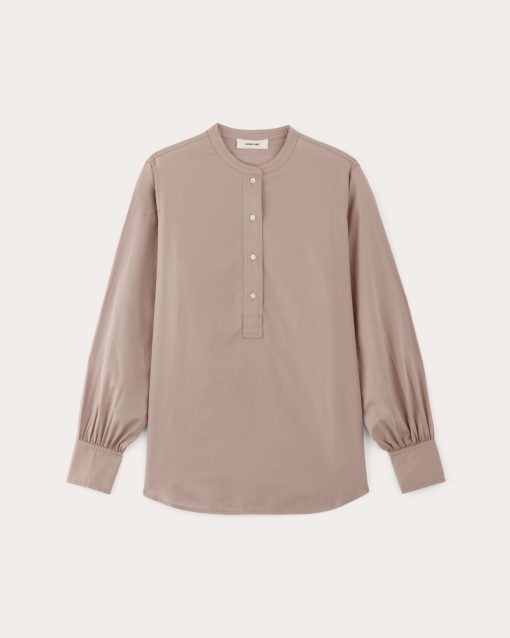 Alternative view of The Henley Shirt in Silky Cotton | Dusty Rose
