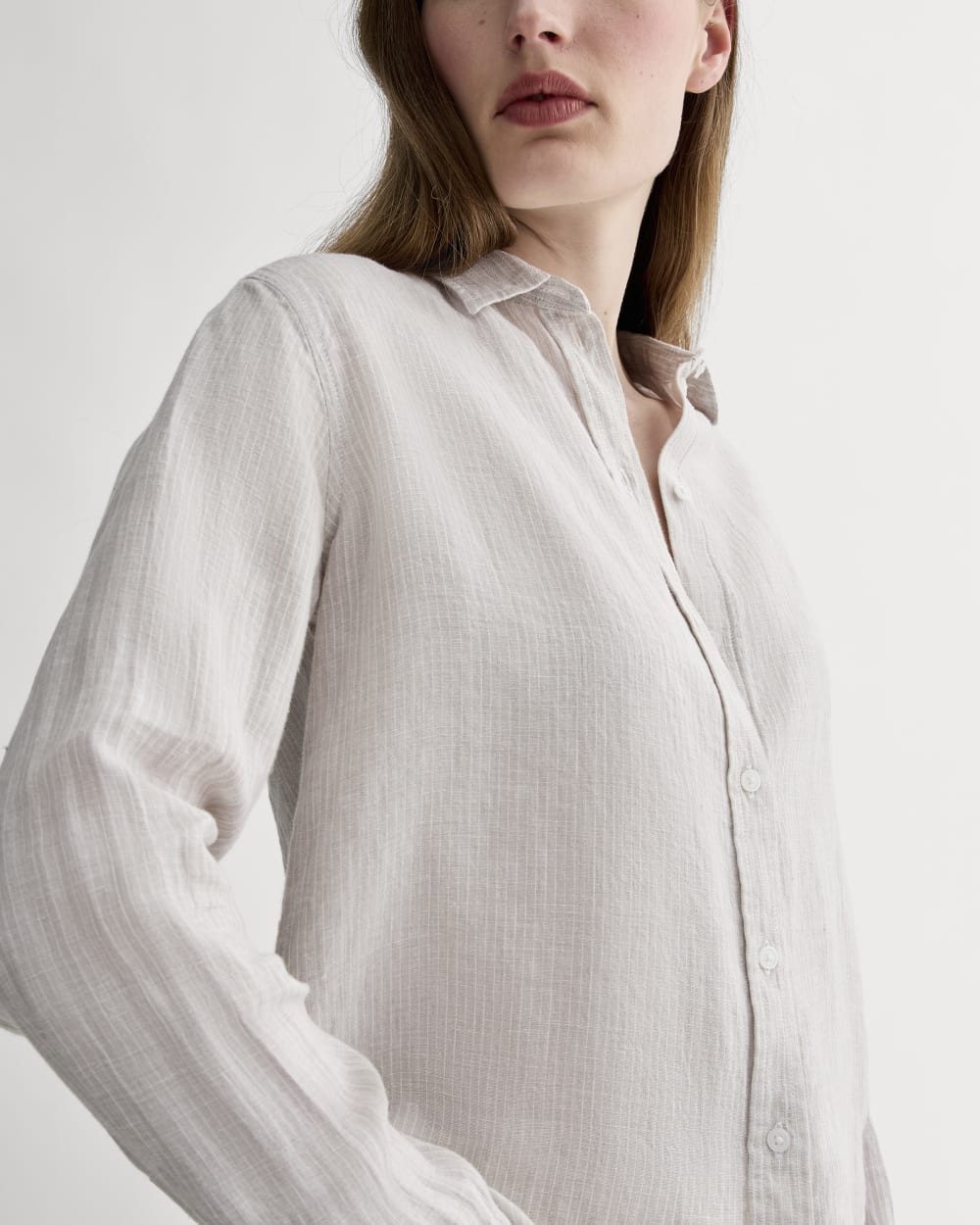 The Must-Have Shirt in Linen | Stone / White - Image 4