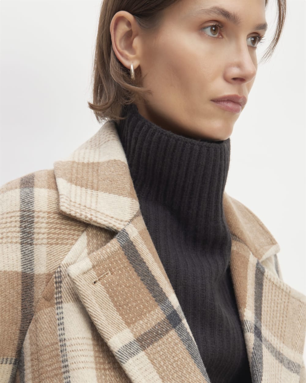 The Italian ReWool® Long Peacoat | Heathered Charcoal / Cornstalk / Toasted Coconut / Biscotti - Image 2