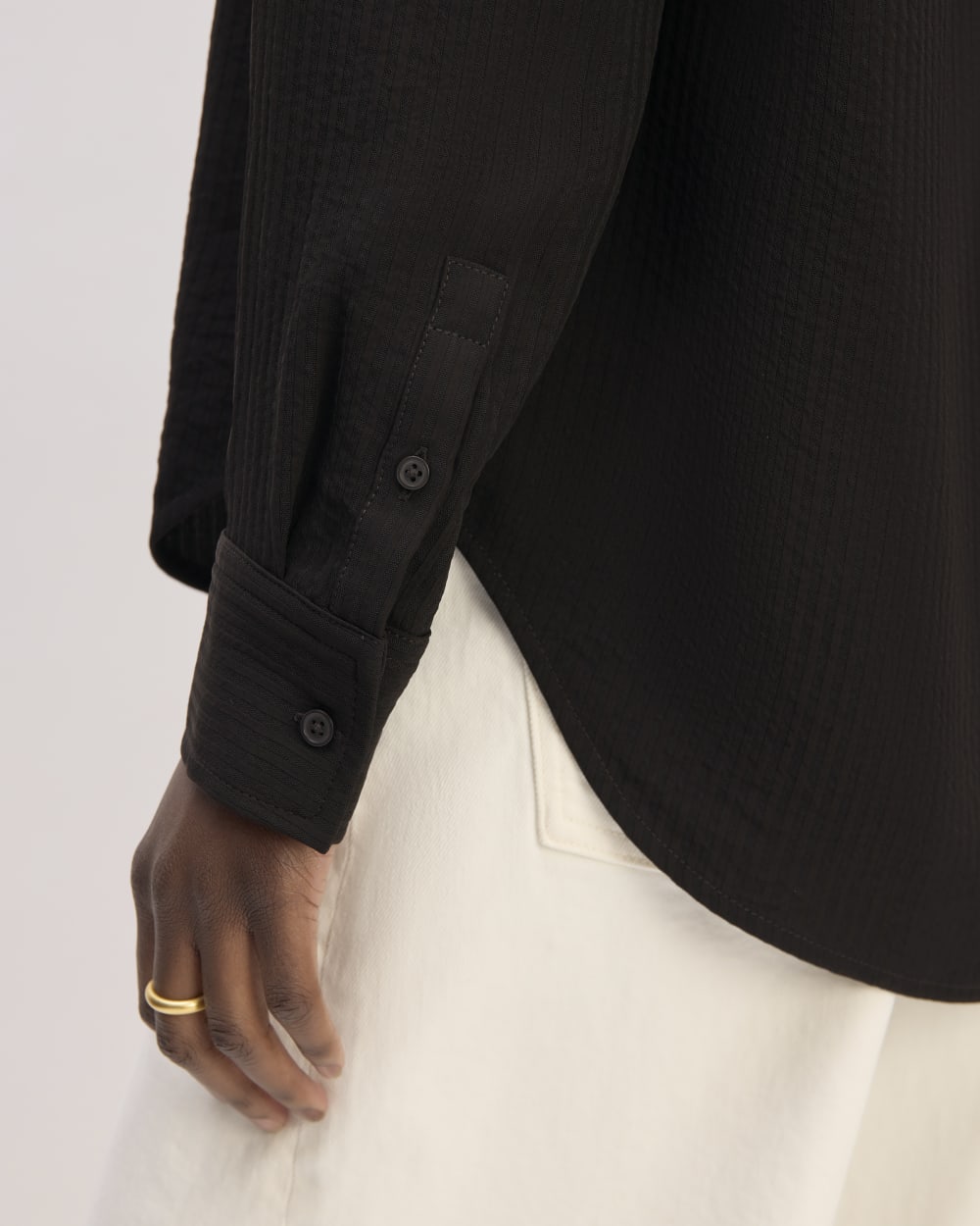 The City Stripe Relaxed Shirt | Black - Image 5