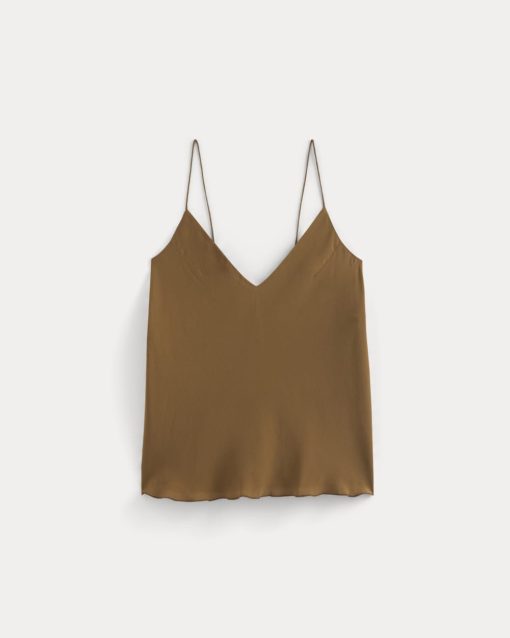 Alternative view of The Tie Back Cami in Washable Silk | Toffee